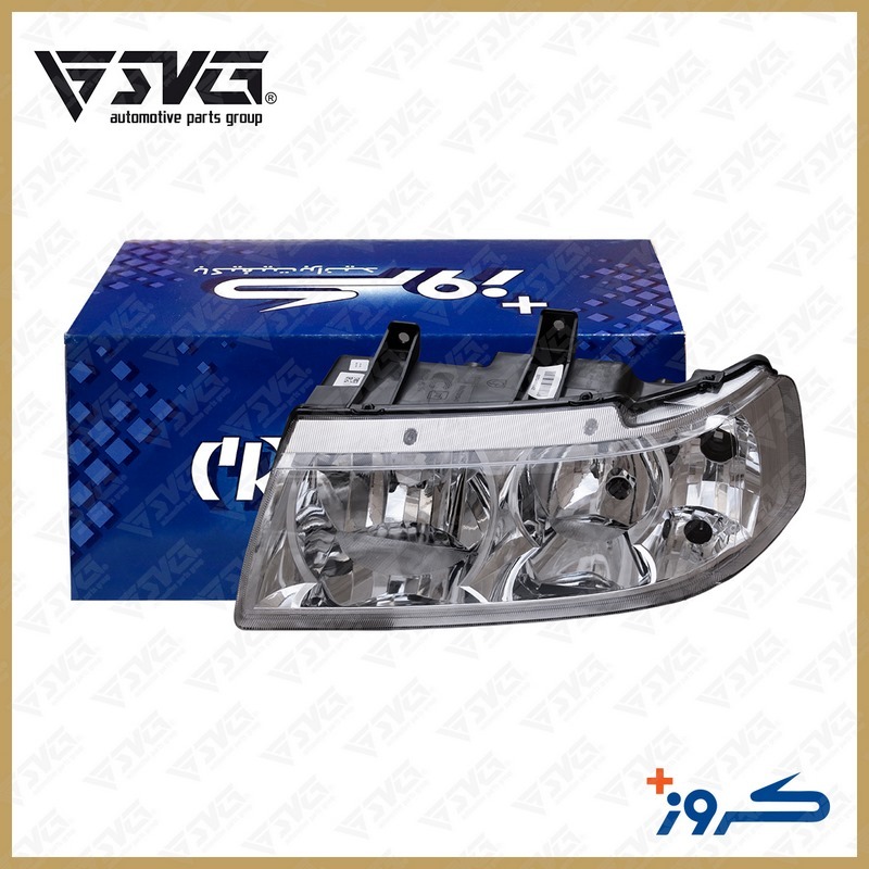 تصویر چراغ جلو چپ سمند (بدون لامپ) کروز؛ نمای جلویی و داخلی کاسه چراغ.