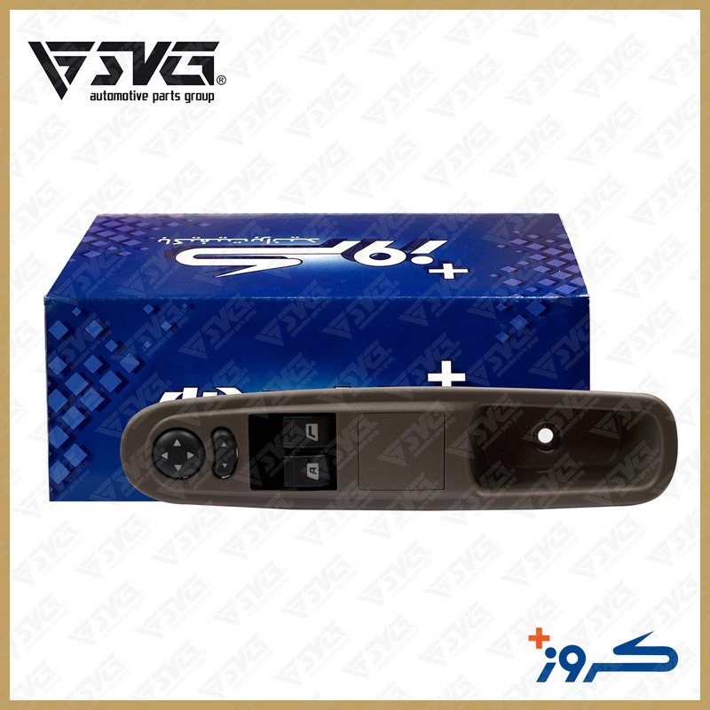 مجموعه کلید شیشه بالابر و آینه برقی جلو چپ پژو SLX تک نود کروز Peugeot SLX Crouse Left Front Single-Pole Power Window and Electric Mirror Switch Assembly (Takh-Nod)