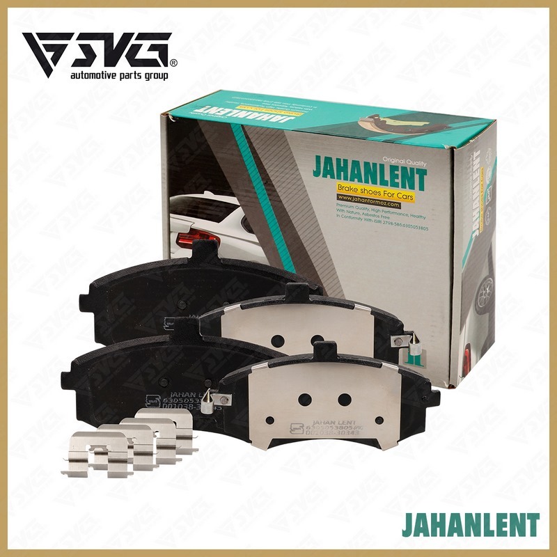 تصویر لنت ترمز جلو جک J5 جهان لنت؛ محصولی باکیفیت و استاندارد برای تضمین ایمنی و عملکرد سیستم ترمز خودروی شما.