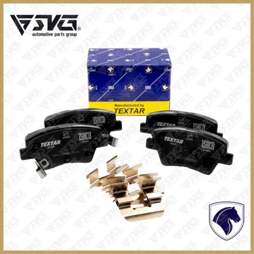 لنت ترمز چرخ عقب دیسکی با pad spring ( طرح کروز ) ( دست 4 عددی ) پژو پارس تکستار TEXTAR ایساکو