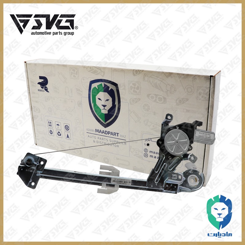 مجموعه شیشه بالابر عقب چپ پژو 206 مادپارت