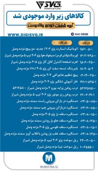 آماده فروش 22 دی 1403