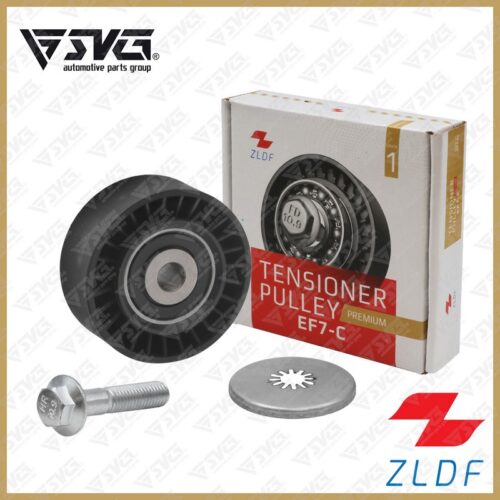 تصویر غلطک هرزگرد دینام نوع C (با پیچ و واشر) سمند EF7 برند ZLDF؛ قطعه‌ای مقاوم و استاندارد برای کاهش اصطکاک تسمه و افزایش راندمان دینام.