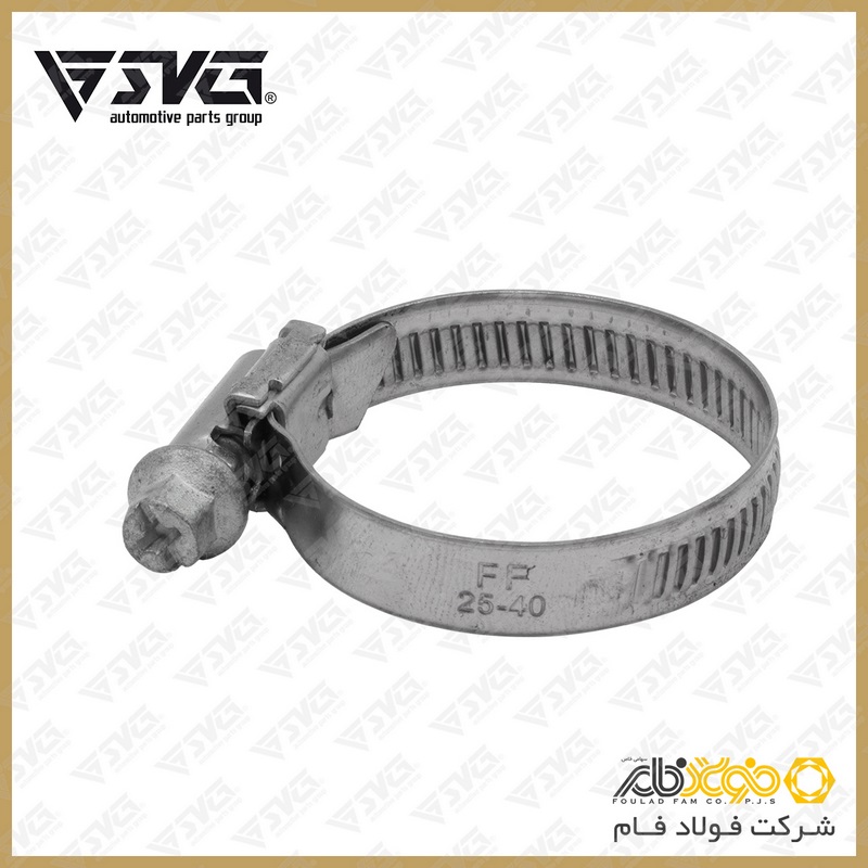 تصویر بست شیلنگ 25*40 فولاد فام.